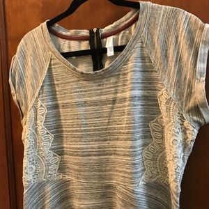 Xhilaration Gray Dress with White Lace Detail